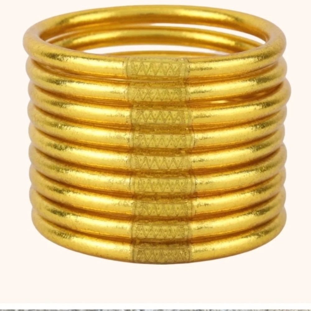 BudDha Girl Gold Classic Bangle Bracelet Set